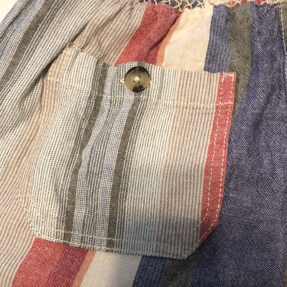 Westbound Sm Stripe Print Mid Rise Pocketed Drawstring Waist Linen Pants NWOT - Picture 7 of 10